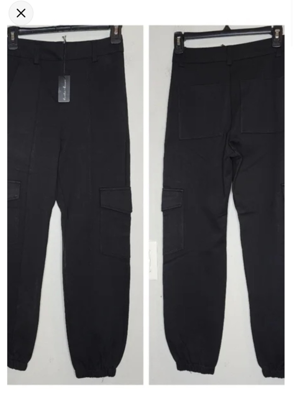 Women’s Dressy Black Cargo Ankle Jogger Pants